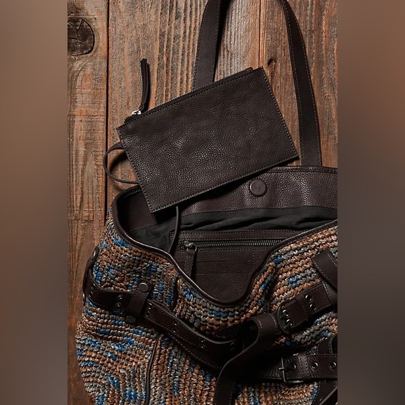 $528! FREE PEOPLE  We The Free Preslyn Raffia Tote NEW - Picture 7 of 7